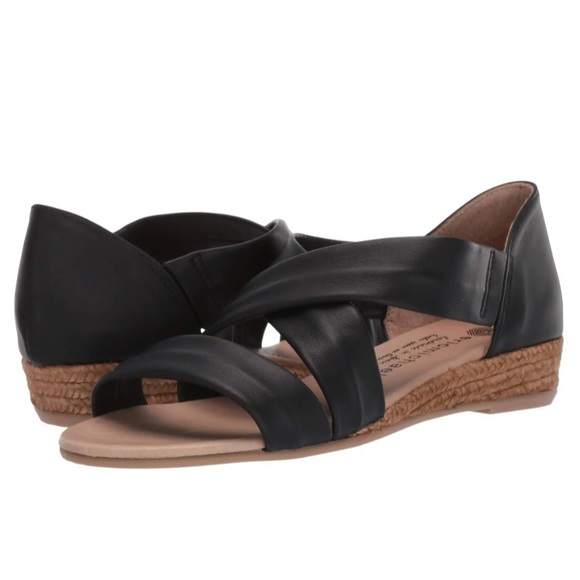 Eric Michael Shoes - Eric Michael Nettie Black Leather Espadrilles